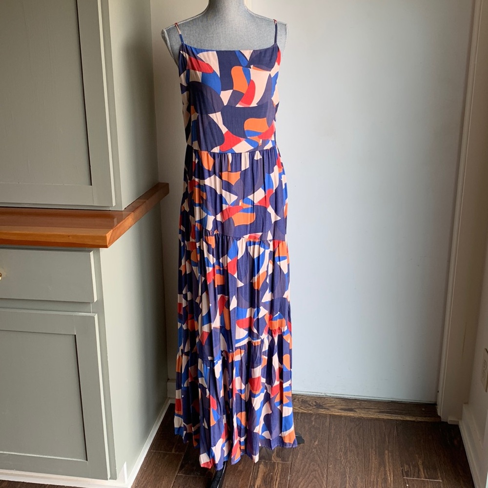 Nine West XXL Blue Abstract Maxi